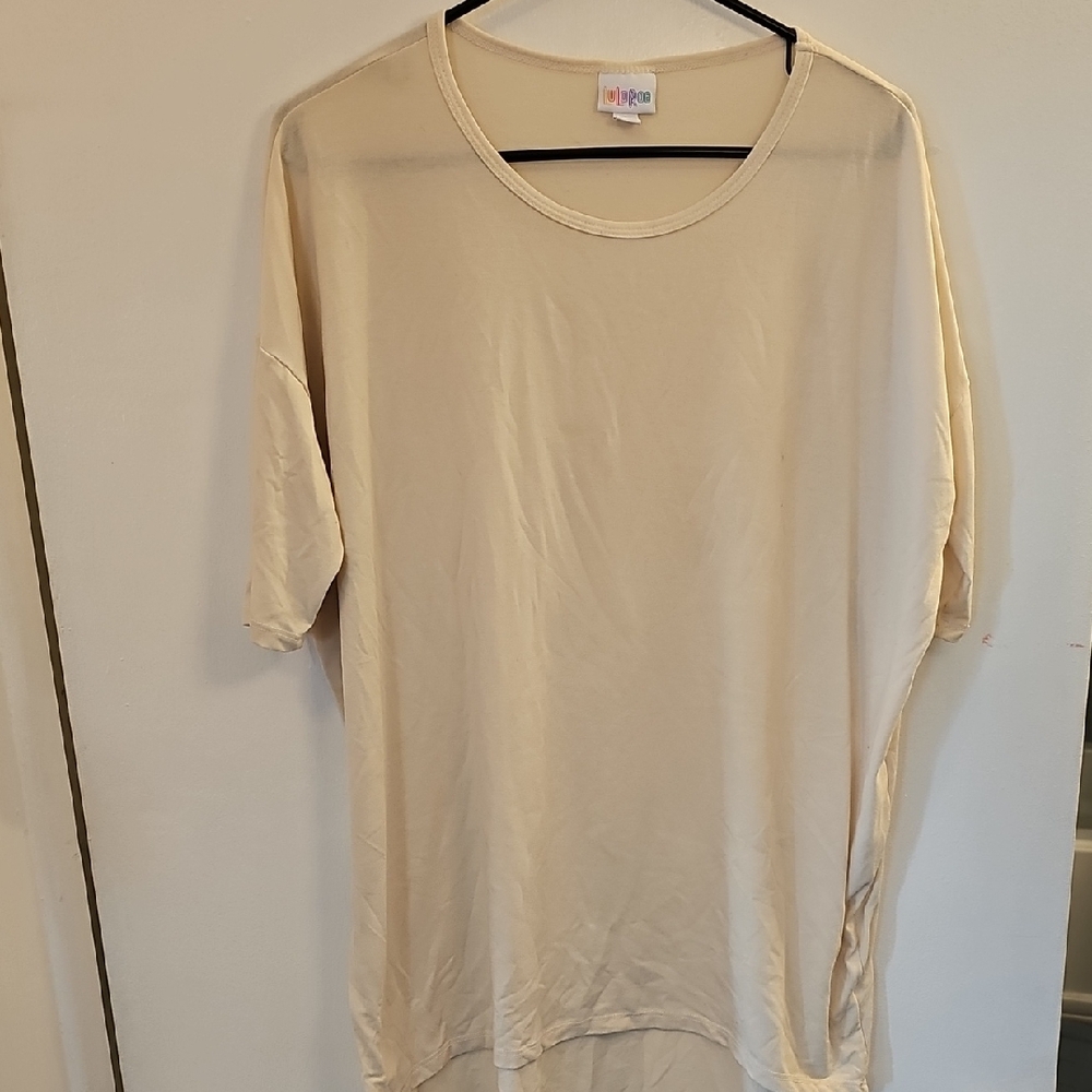 Cream Short Sleeve Tee Casual Top